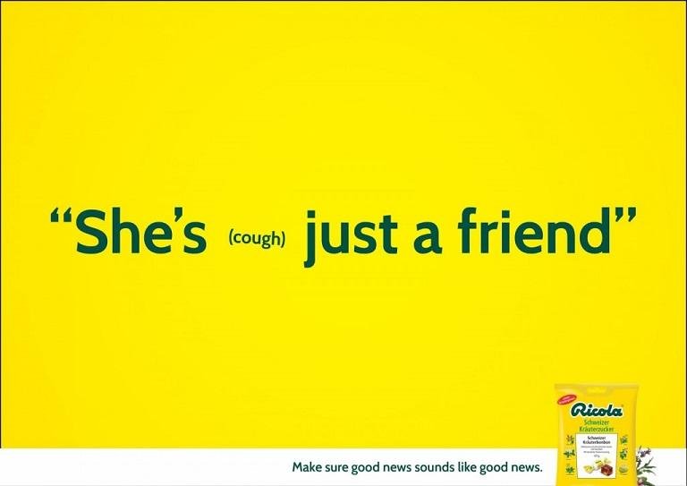 cough drop single-sentence ad