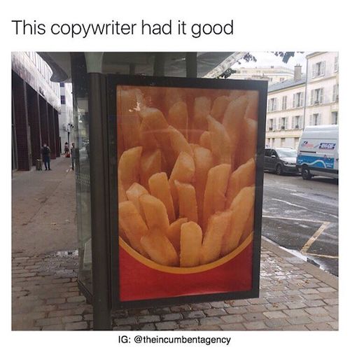 facebook ad copy examples - french fries ad