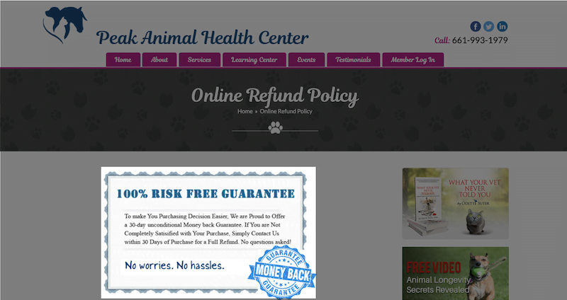 best words and phrases for marketing—web page containing "risk free guarantee"