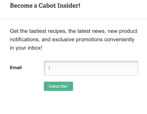 call to action examples for email newsletter signups-cabot
