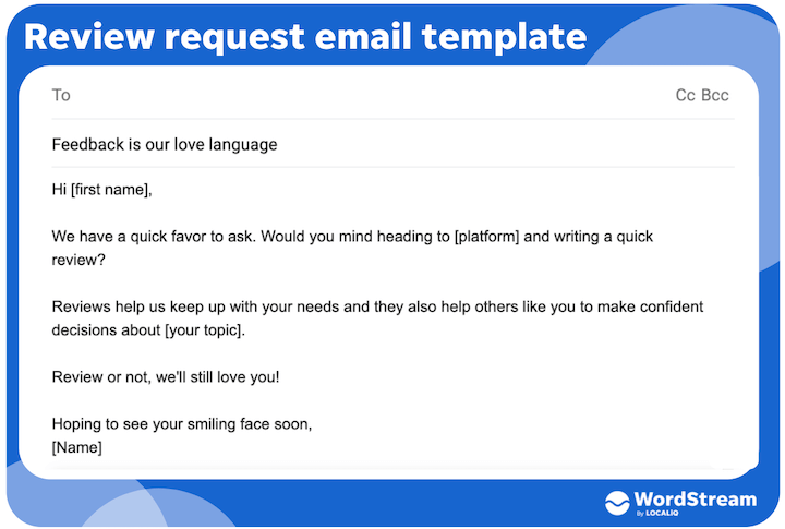 how to ask for reviews - review request personalized email template