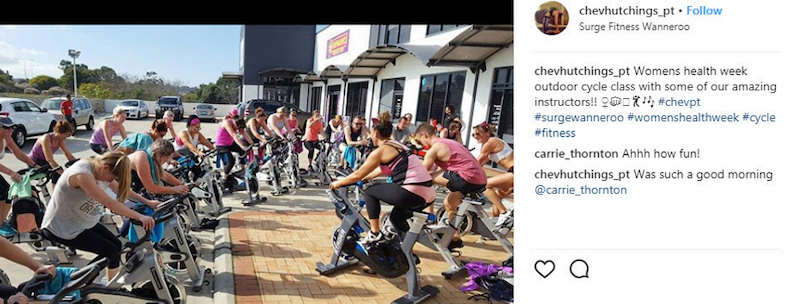 may marketing ideas—outdoor spin class instagram post