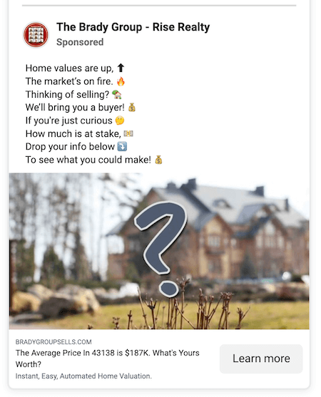 real estate marketing ideas - facebook ad example