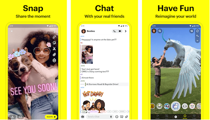 social media marketing - snapchat post examples